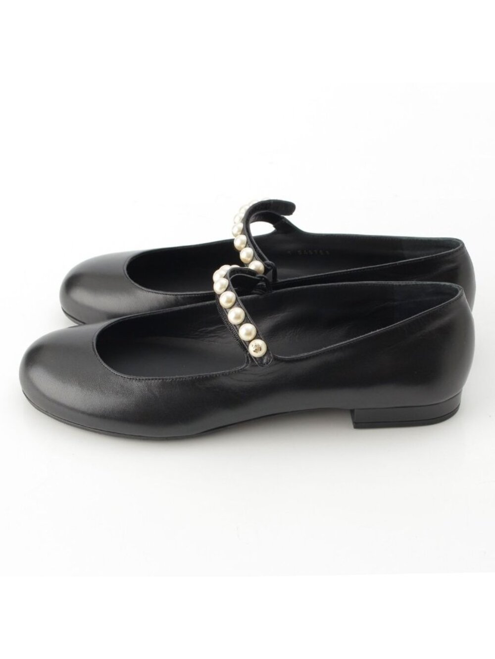 Chanel 40C Mary Jane Goatskin CC Logo Pumps Pearl Shoes Black 40C - Picture 3 of 10